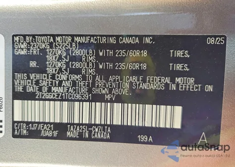 2026 Lexus Nx 350 Premium z USA, uszkodzony, nr VIN 2T2GGCEZ1TC096391